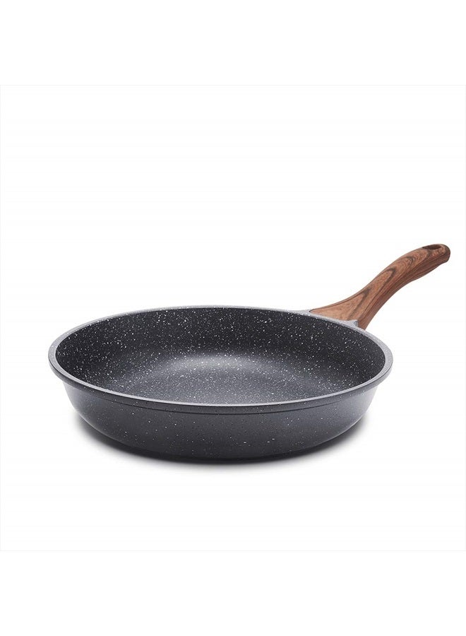 Nonstick Frying Pan Skillet, Swiss Granite Coating Omelette Pan, Healthy Stone Cookware Chef's Pan, PFOA Free (8/9.5/10/11/12.5 Inch) (10 Inch)