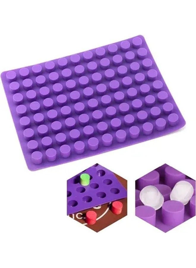 88 Cavities Mini Round Shaped Silicone Mold Cooking Sheets Purple 15inch