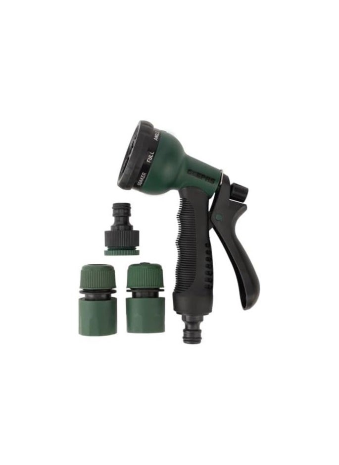 8 Pattern Spray Set- GGP61172| Spray Nozzle with 8 Different and Adjustable Spray Pattern, Premium-Quality Construction|Ideal to Connect To Hoses and Spray Water| Black, 2 Years Warranty