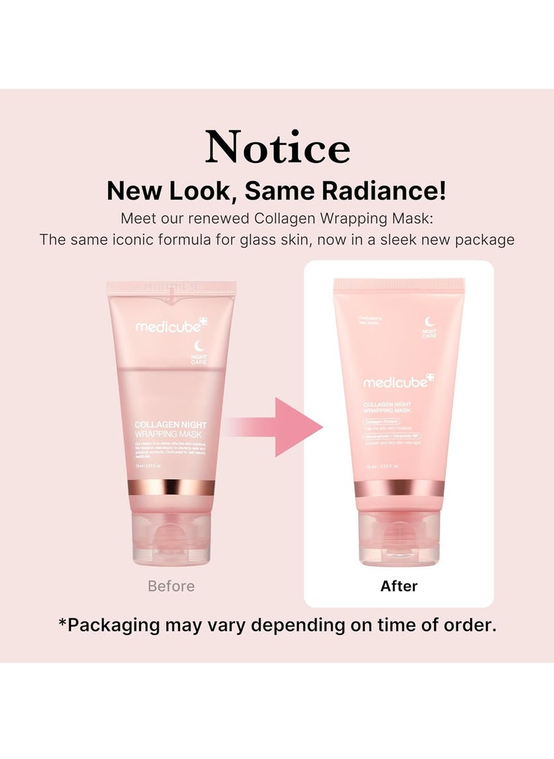 Collagen Night Wrapping Cream Overnight Sleeping Mask to protect skin elasticity with Collagen Skin elasticity visible improved Korean skincare (2.53 fl.oz.)