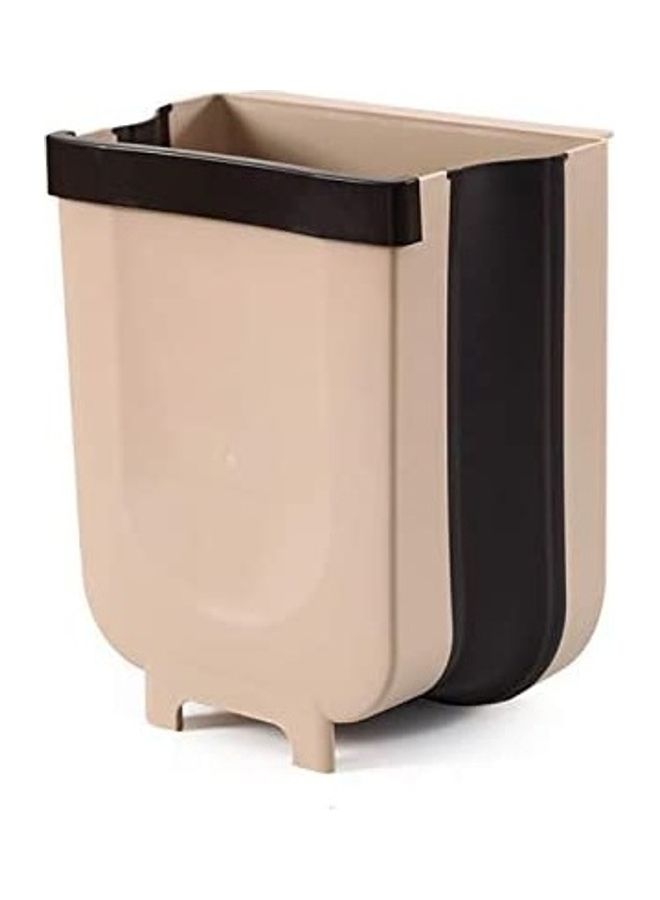 Wall Mounted Folding Kitchen Hanging Cabinet Door Trash Can Beige/Brown 16x6cm