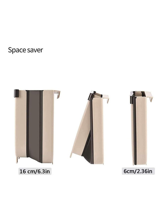 Wall Mounted Folding Kitchen Hanging Cabinet Door Trash Can Beige/Brown 16x6cm