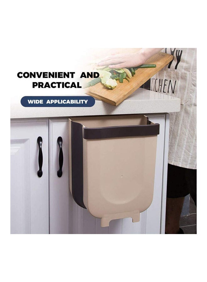 Wall Mounted Folding Kitchen Hanging Cabinet Door Trash Can Beige/Brown 16x6cm