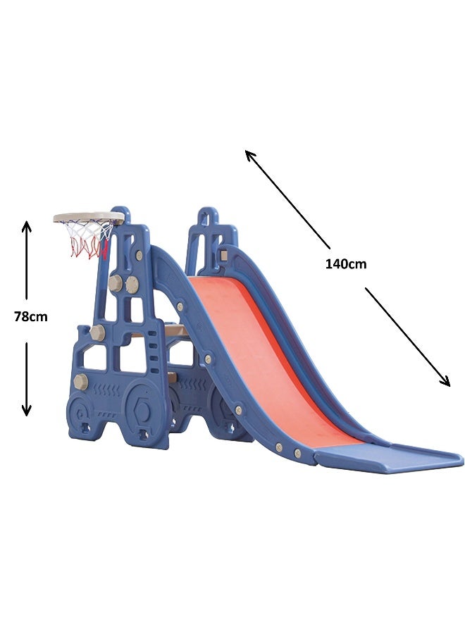 3 in1 Kids Play Climber Slide Playset Folding Slide for Toddlers with Basketball Hoops and Ball Slide Indoor and Outdoor for Kids Age 1-3 Years