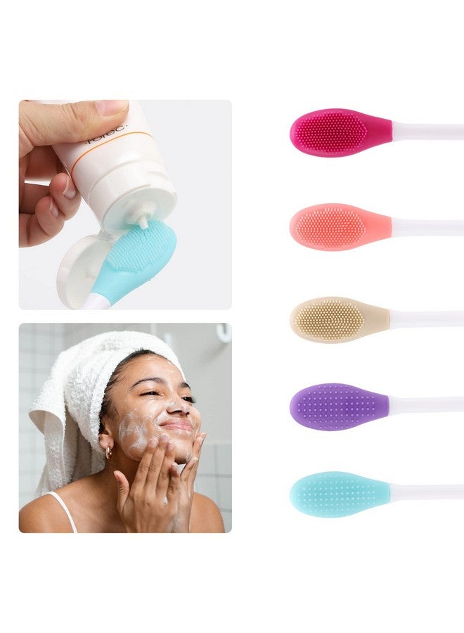 25 Pcs Silicone Face Mask Applicator 2 In 1 Doublesided Facial Scrubber Brush Tool Doublehead Manual Cleansing Brush For Deep Gentle Exfoliating