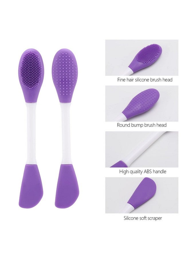 25 Pcs Silicone Face Mask Applicator 2 In 1 Doublesided Facial Scrubber Brush Tool Doublehead Manual Cleansing Brush For Deep Gentle Exfoliating