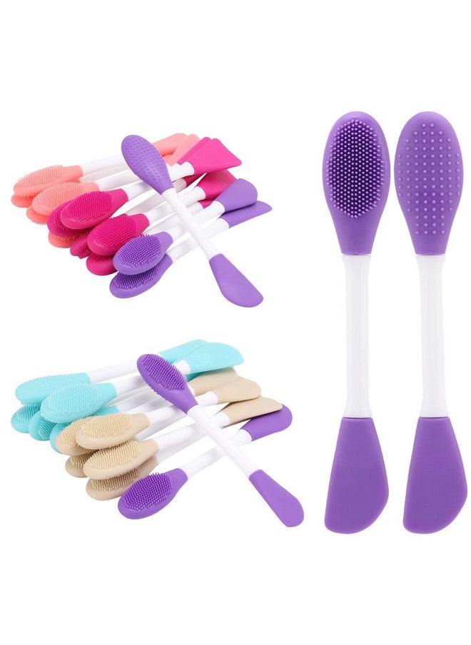 25 Pcs Silicone Face Mask Applicator 2 In 1 Doublesided Facial Scrubber Brush Tool Doublehead Manual Cleansing Brush For Deep Gentle Exfoliating