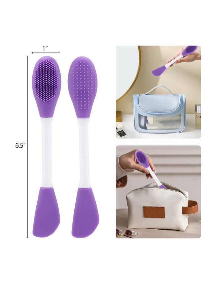 25 Pcs Silicone Face Mask Applicator 2 In 1 Doublesided Facial Scrubber Brush Tool Doublehead Manual Cleansing Brush For Deep Gentle Exfoliating