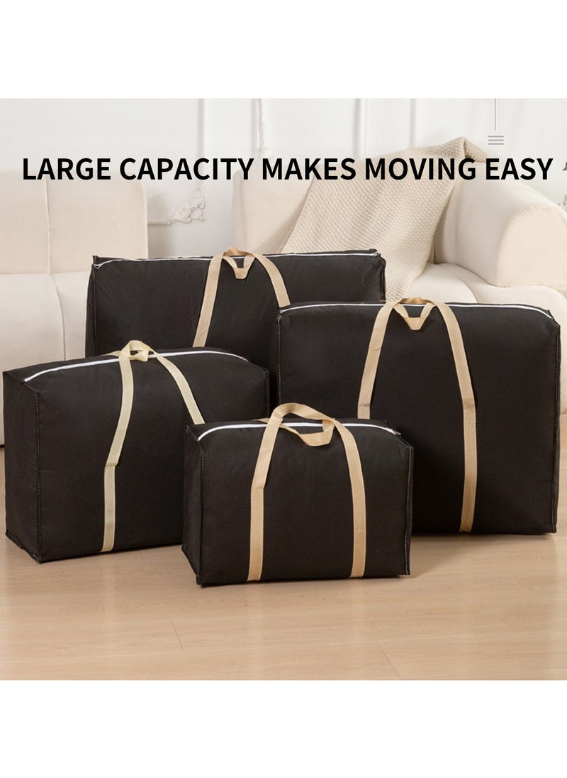 4 Pack Moving Bags, Moving Supplies, Moving Boxes, College Packing Storage Boxes, Heavy Duty Totes, Extra Large, Sturdy Handles, Zipper, for Packaging (4 Pack)