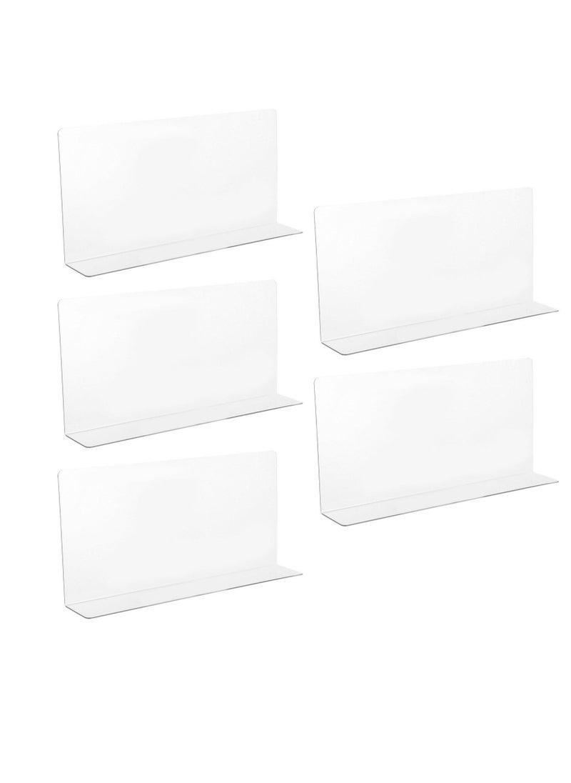 10 Pack Plastic Clear Shlef Dividers, Side L Shape Separator Thicken Clapboard, Suitable for Closets, Cabinets, Bedroom, Kitchen, Office