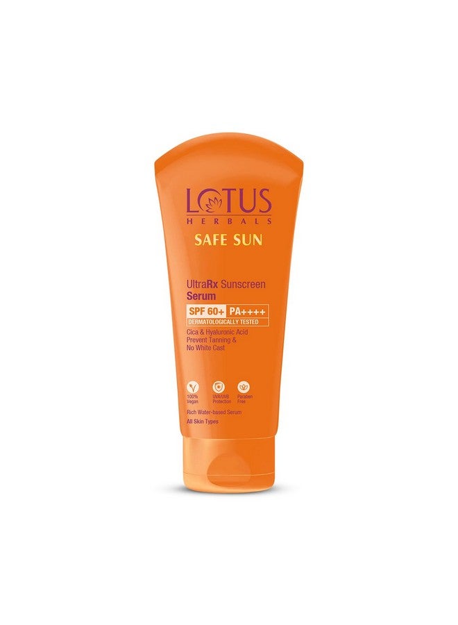 Ultrarx Sunscreen Serum Spf 60+ Pa++++ | No White Cast | No Breakouts | Cica & Hyaluronic | Dermatologically Tested | 75Gm