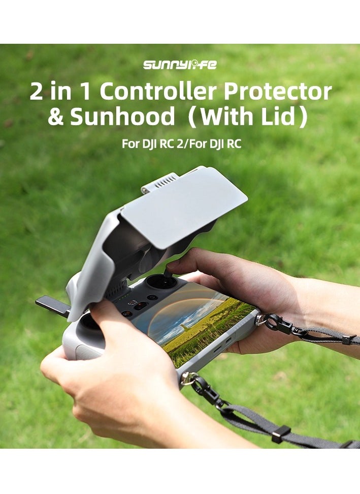 Sunnylife 2 in 1 Controller Protector Sun Hood Control Sticks Guard Screen Monitor Sunshade Cover for DJI RC 2/1 for Air 3/ Mini 3 Pro