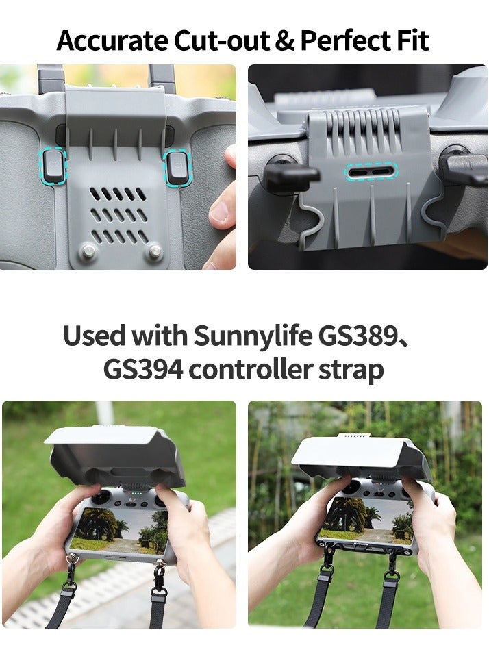 Sunnylife 2 in 1 Controller Protector Sun Hood Control Sticks Guard Screen Monitor Sunshade Cover for DJI RC 2/1 for Air 3/ Mini 3 Pro