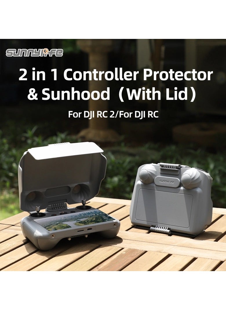 Sunnylife 2 in 1 Controller Protector Sun Hood Control Sticks Guard Screen Monitor Sunshade Cover for DJI RC 2/1 for Air 3/ Mini 3 Pro