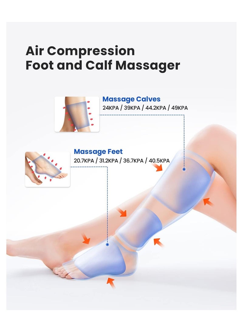 RENPHO Leg Massager for Circulation and Relaxation, Foot and Calf Massager Machine with 5 Modes 4 Intensities