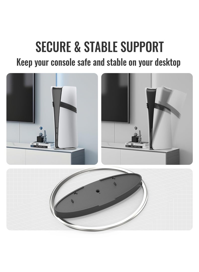 Game Console Docking Stand for PS5 Pro/Slim Game Console Upright Stand for PS5 Console All Series Universal (Silver)