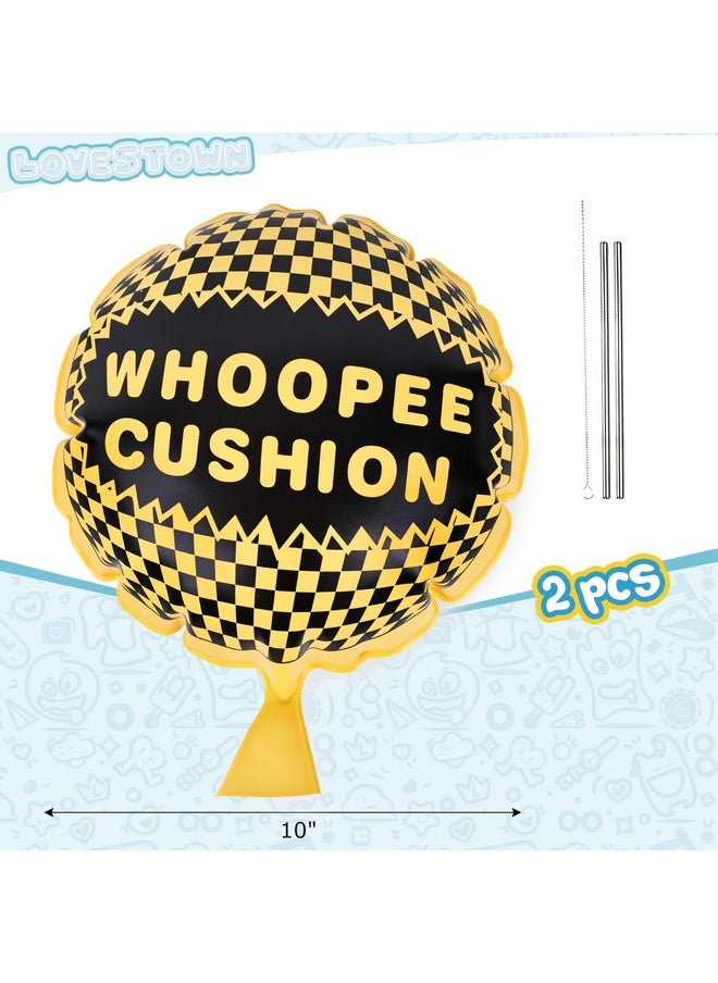 2Pcs Whoopee Cushions, Fart Pillow Fun Toy Prank Toys 10 Inch For Kids Party Favors Yellow