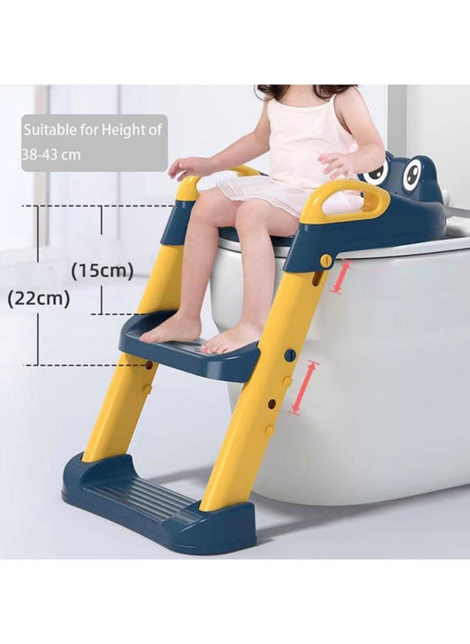 Foldable Toilet Training Seat With Adjustable Step Stool Ladder