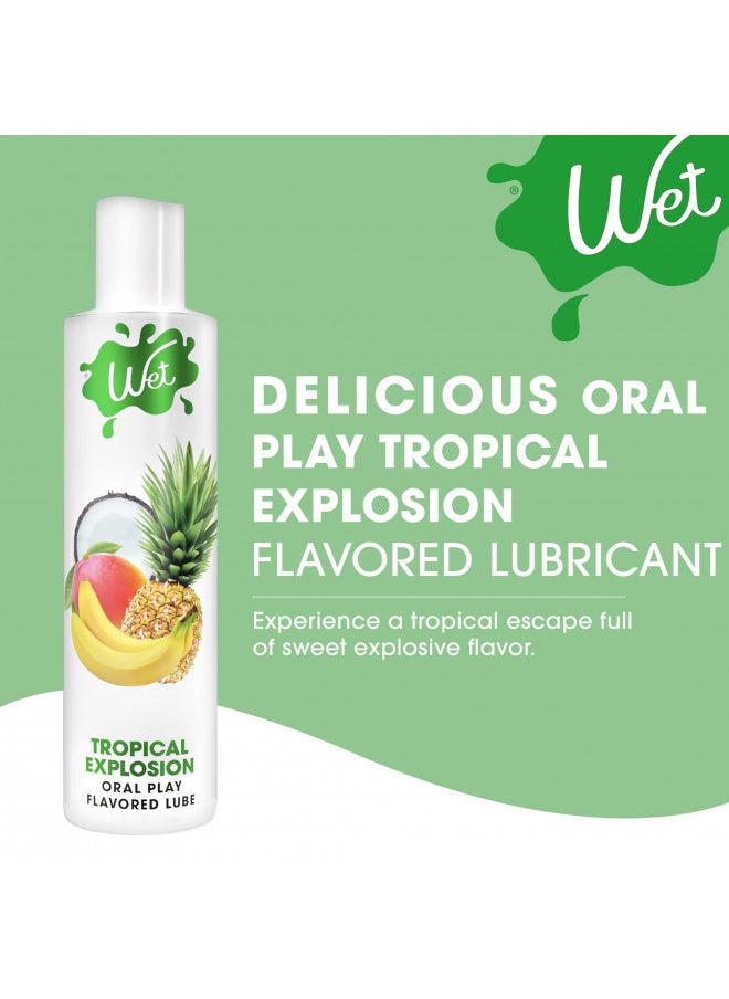 Wet Tropical Explosion Flavored Tasty Lube 3 Fl Oz, Premium Personal Lubricant, for Men, Women and Couples, Ideal for Foreplay, Paraben Free, Gluten Free, Stain Free, Sugar Free