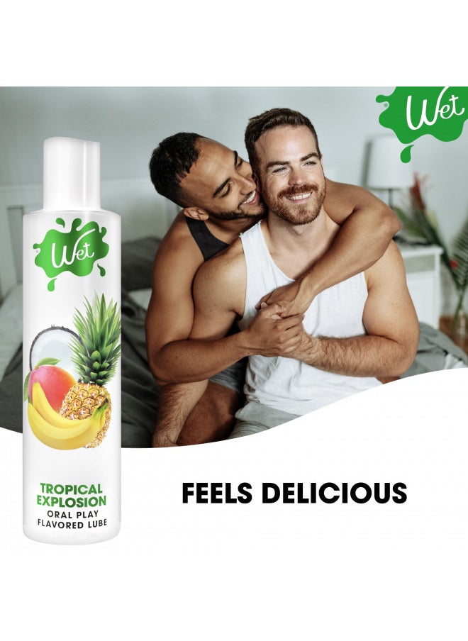 Wet Tropical Explosion Flavored Tasty Lube 3 Fl Oz, Premium Personal Lubricant, for Men, Women and Couples, Ideal for Foreplay, Paraben Free, Gluten Free, Stain Free, Sugar Free