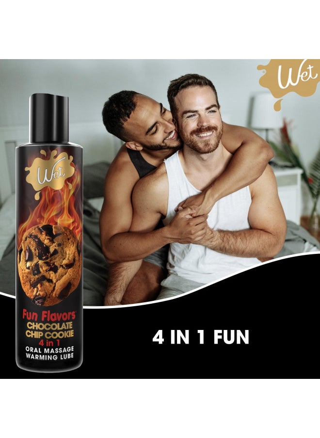 Wet Warming Desserts Baked Gooey Chocolate Chip Cookie Flavored Tasty Lube, Warming Lubricant, 3 Ounce Bottle for Irresistible Warming Sensations