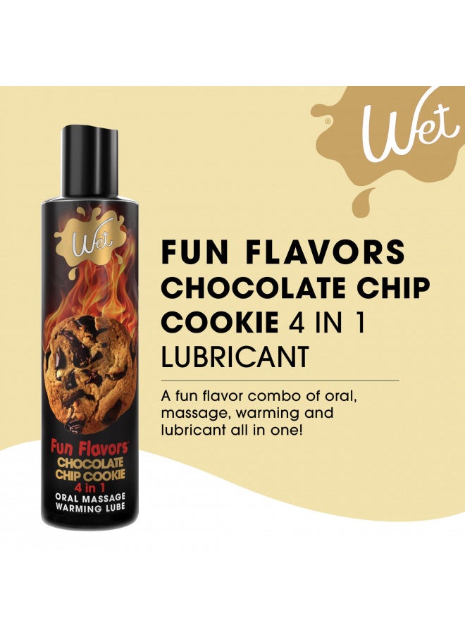 Wet Warming Desserts Baked Gooey Chocolate Chip Cookie Flavored Tasty Lube, Warming Lubricant, 3 Ounce Bottle for Irresistible Warming Sensations