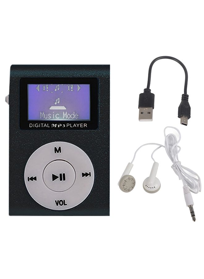 Mini Lavalier Metal MP3 Music Player with Screen, Style: with Earphone+Cable(Black)