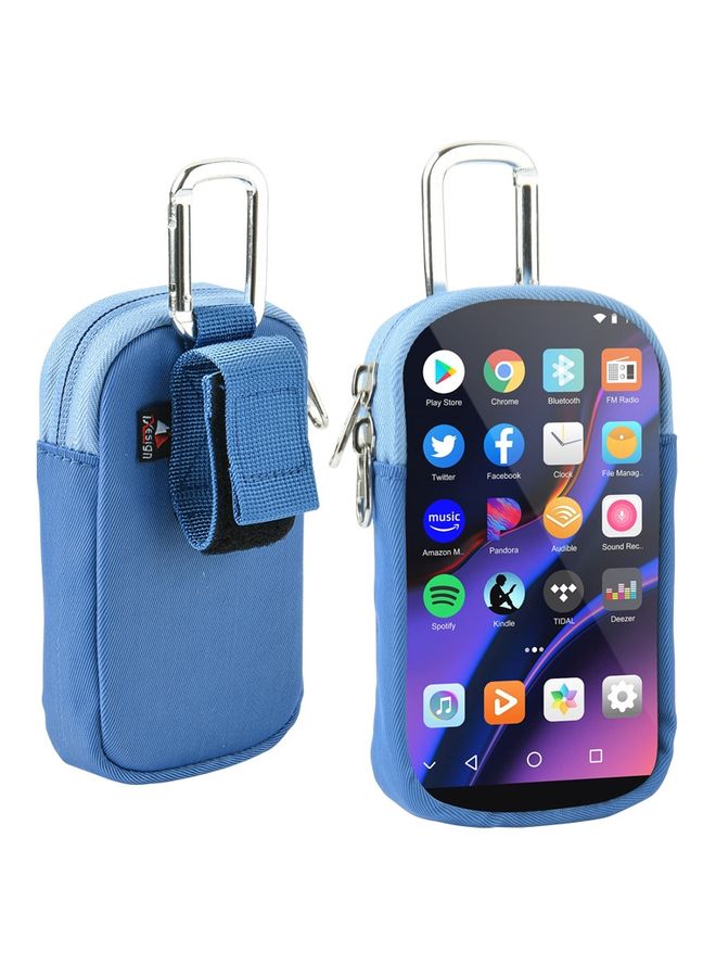 MP3 / MP4 Universal TPU Portable Storage Bag with Hanging Buckle(Blue)