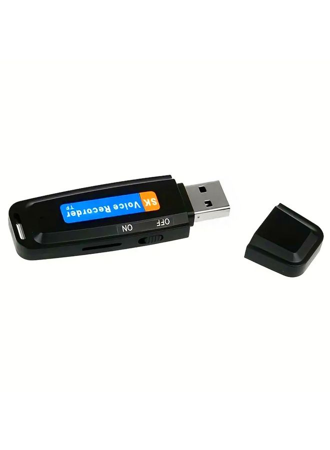 SK001 Rechargeable U-Disk Portable USB Voice Recorder, No Memory (Black)