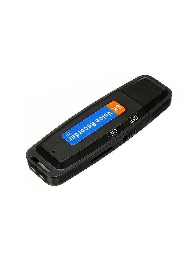 SK001 Rechargeable U-Disk Portable USB Voice Recorder, No Memory (Black)