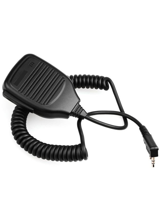 Clip-on Speaker Microphone for Walkie Talkies, 3.5mm + 2.5mm Earphone + Mic Plug(Black)