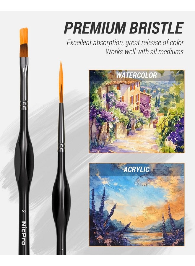 Miniature Paint Brushes Dry Brush - 12Pcs Model Paint Brush Set For Acrylic Watercolor, Micro Detail Paint Brushes & Dry Brush Set For Warhammer 40K, Miniature Model, Citadel,Paint By Number