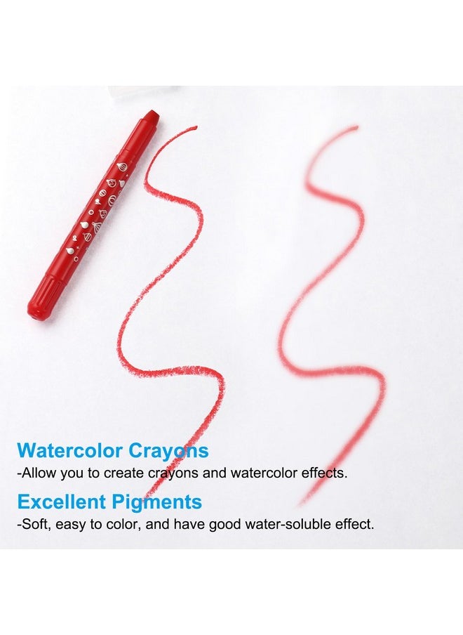 Watercolor Gel Crayon, 12Pcs Washable Twist Crayons For Coloring, Drawing, Painting, Black