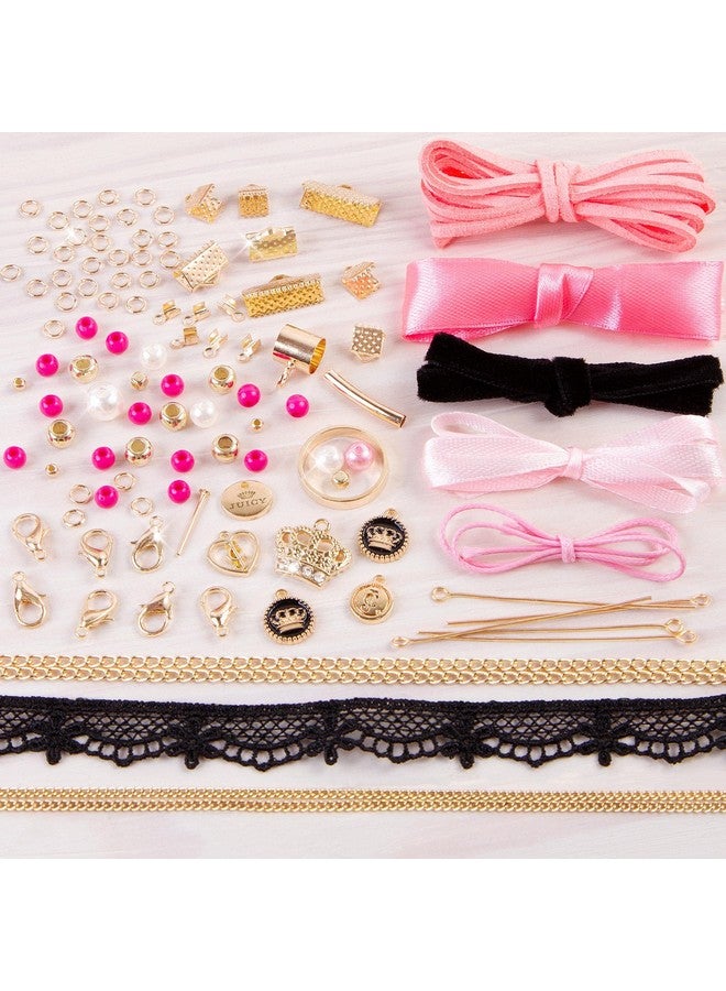 Juicy Couture: Chokers & Charms Kit - Create 7 Unique Necklaces, 102 Pieces, 7 Trendy Chokers, 6 Juicy Charms, Tweens & Girls, Elastic Fitted Necklaces, Diy Bead Jewelry Kit, Ages 8+