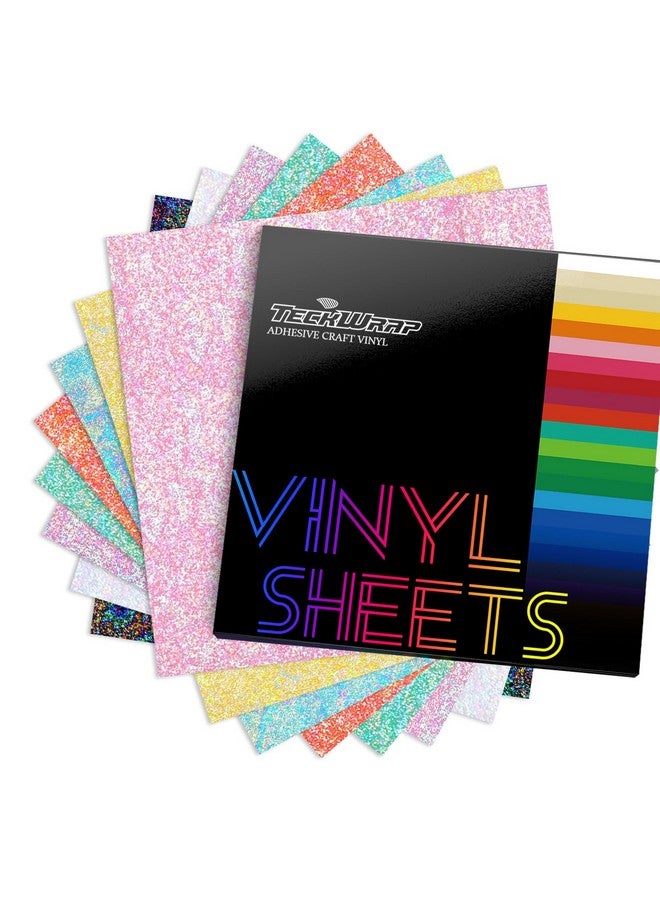 Glitter Pearl Adhesive Vinyl Sheets - 12 X12 Inch, Assorted Mermaid Colors (8 Sheets/Pack), Easy Weed & Transfer, Durable & Waterproof For Craft Cutters, Diy Decoration