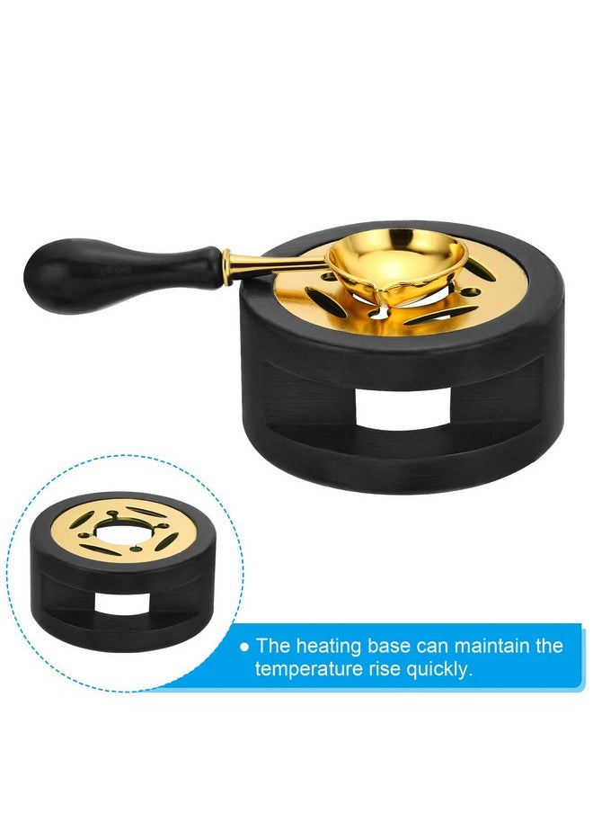 Wax Seal Kit, Wax Seal Warmer With Melting Spoon Retro Melt Stove Pot Furnace Tool For Wax Sealing Beads Stamp Letter Envelope, Black