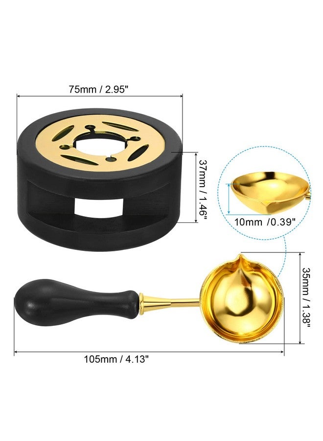 Wax Seal Kit, Wax Seal Warmer With Melting Spoon Retro Melt Stove Pot Furnace Tool For Wax Sealing Beads Stamp Letter Envelope, Black