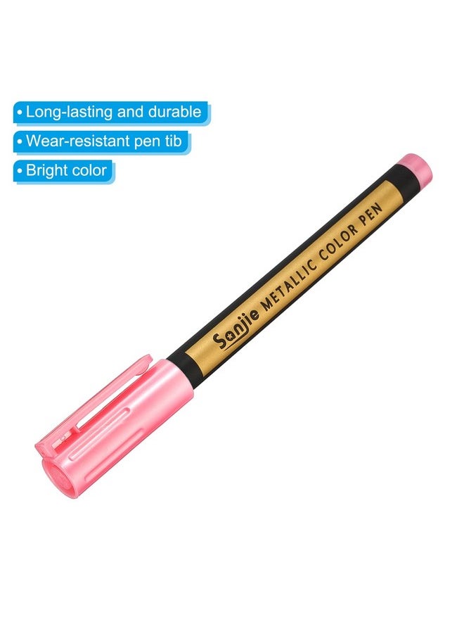 Metallic Marker Pens, 3 Pack Paint Pens Medium Point Colored Markers Art Marker Pen For Diy Craft Photo Album, Pink