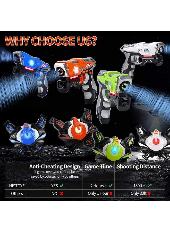 Laser Tag Guns Set Of 4 With Vest Laser Tag Guns Toys For Kids Adults Laser Tag Set Of 4 Lazer Tag Game Set 4 Players Indoor Outdoor Toys Gifts For 6 7 8 9 10 11 12+ Year Old Boys Laser Tag