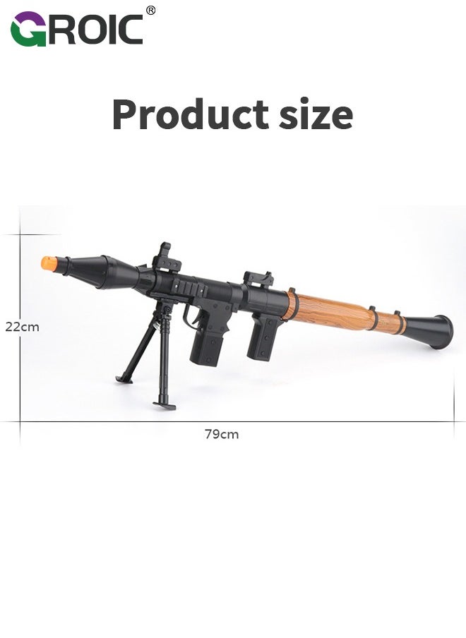 RPG Rocket Launcher for Kids, Mortar Military Model Soft Bullet Gun Toy, Children's Catapult Gun Toy, Shotgun Large RPG Gun Toy, CS Game Outdoor Sports for Kids, 3 Cannonballs