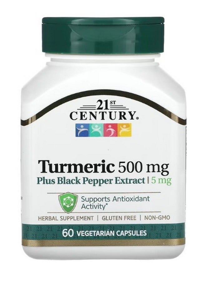 Turmeric Plus Black Pepper Extract 500 mg 60 Vegetarian Capsules