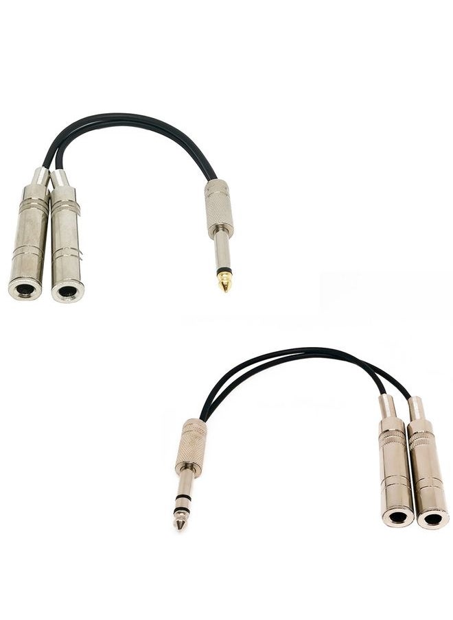 6.35mm Male To 2 Female Dual Channel Noise Reduction Shielded Bass Electric Guitar Cable Musical Instrument Accessories(0.2m)