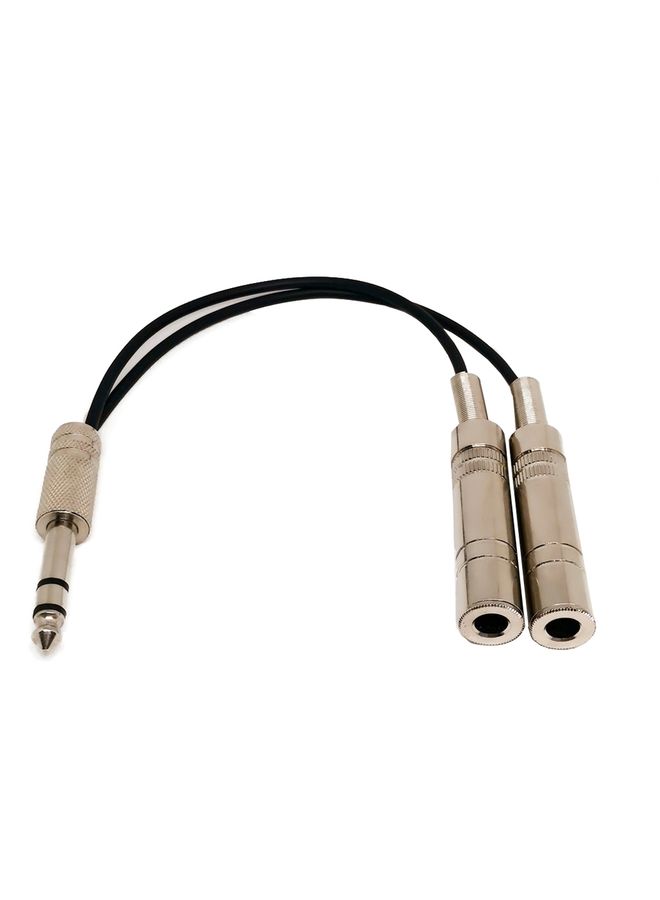 6.35mm Male To 2 Female Dual Channel Noise Reduction Shielded Bass Electric Guitar Cable Musical Instrument Accessories(0.2m)