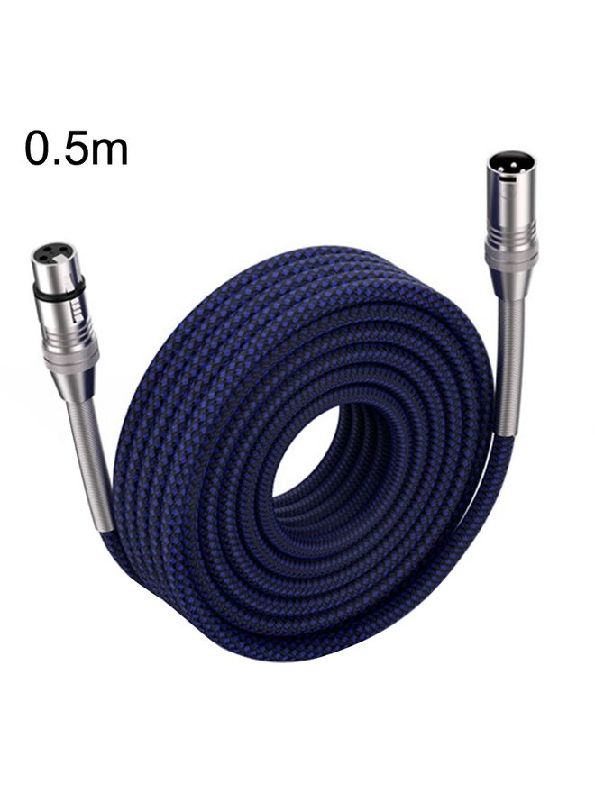 LHD010 Caron Male To Female XLR Dual Card Microphone Cable Audio Cable 0.5m(Blue)