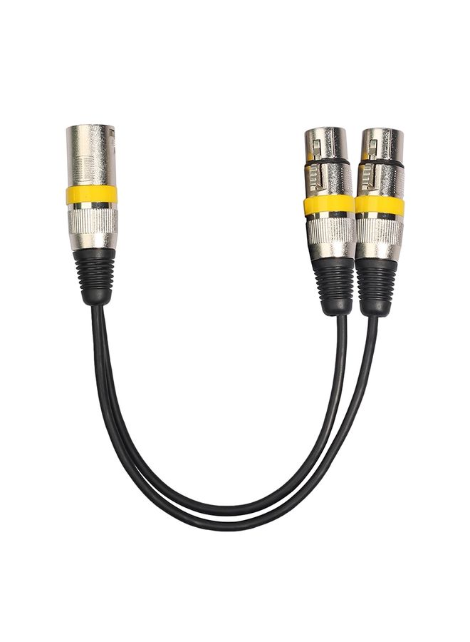 2055MFF-03 2 In1 XLR Male to Double Female Microphone Audio Cable, Length: 0.3m(Yellow)