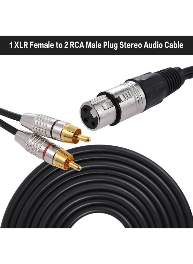 XLR Female To 2RCA Male Plug Stereo Audio Cable, Length: 1.5m