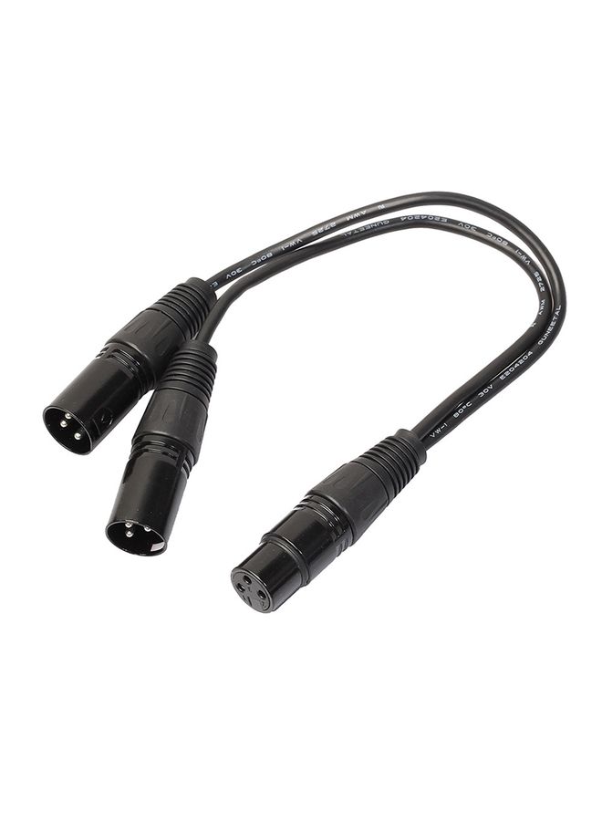 30cm 3 Pin XLR CANNON 1 Female to 2 Male Audio Connector Adapter Cable for Microphone / Audio Equipment(Black)