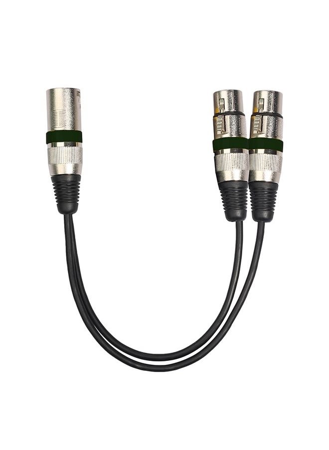 2055MFF-03 2 In1 XLR Male to Double Female Microphone Audio Cable, Length: 0.3m(Black)