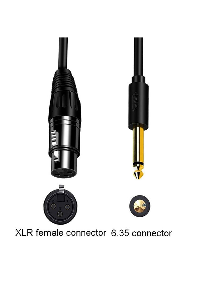 JINGHUA 6.5 Male To Female XLR Audio Cable 6.35 Three Core Balanced Microphone Mixer, Size: 1.5m(Black)