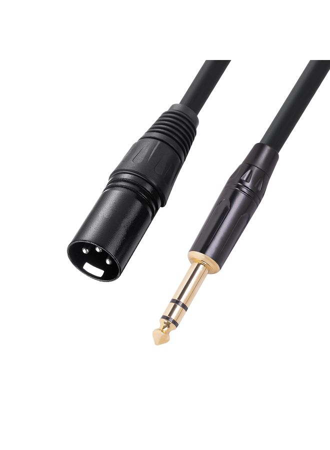 TC145BK19 6.35mm 1/4 inch TRS Male to XLR 3pin Male Audio Cable, Length:1m